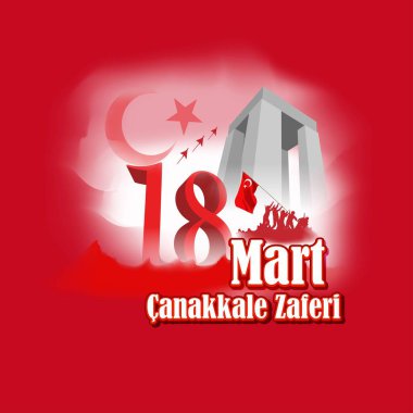 18 Mart anakkale zaferi için vektör illüstrasyonu, 18 Mart Çanakkale zaferi, Türkiye ulusal günü anlamına geliyor.