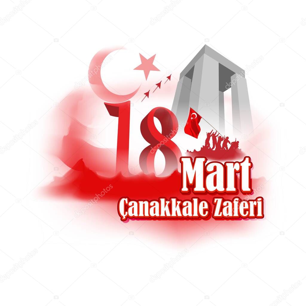 vector illustration for 18 mart anakkale zaferi means March 18 Canakkale victory, Turkish national day.