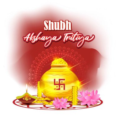 Hint festivali için Akshaya Tritiya yazılı vektör illüstrasyonu 