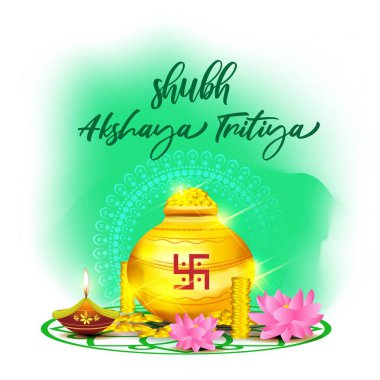 Hint festivali için Akshaya Tritiya yazılı vektör illüstrasyonu 