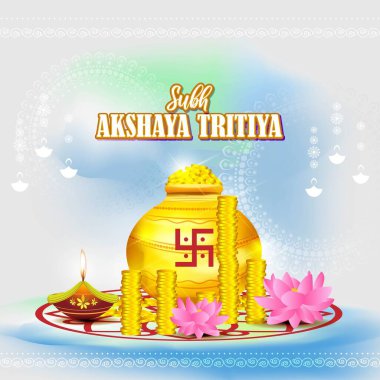Hint festivali için Akshaya Tritiya yazılı vektör illüstrasyonu 