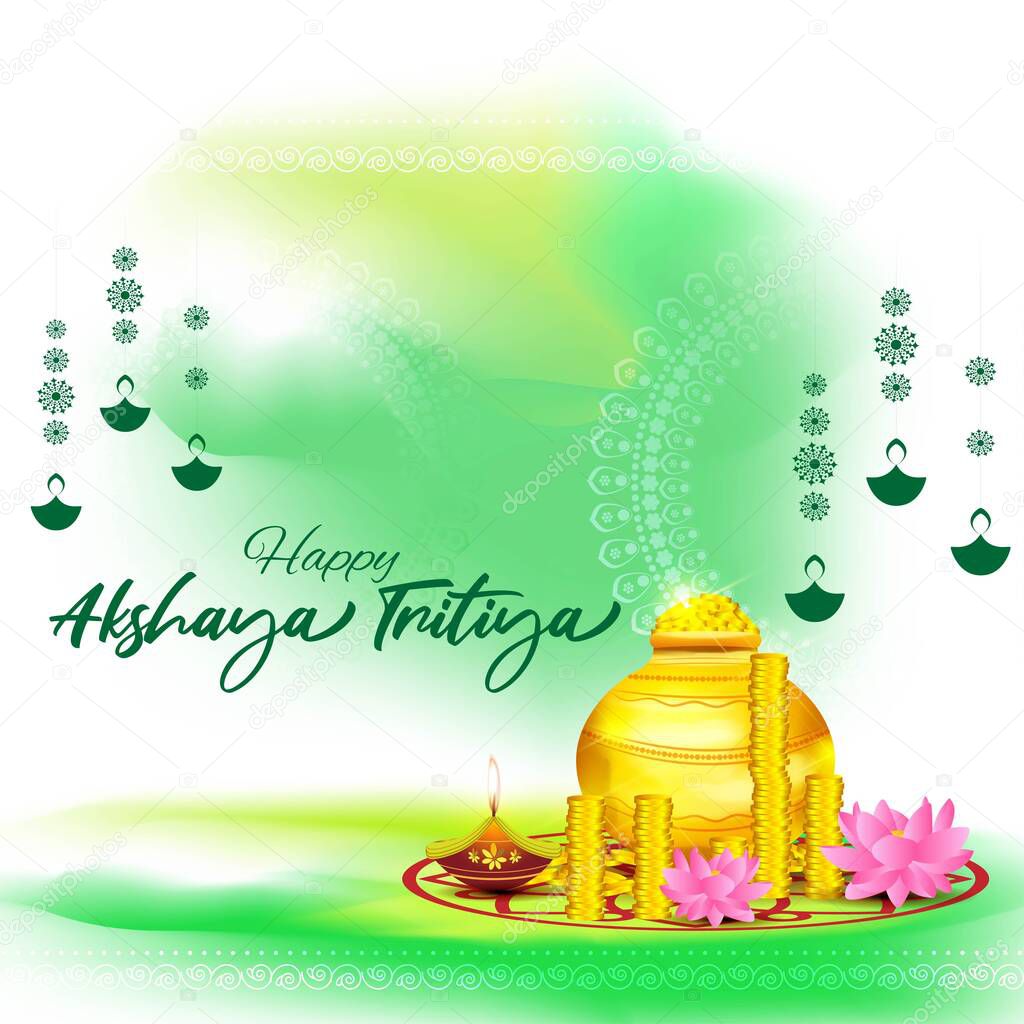 vector illustration for Indian festival with text Akshaya Tritiya 