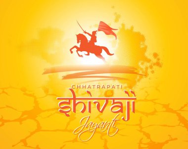 Chhatrapati Shivaji Maharaj Jayanti 'nin vektör çizimi, Hintli savaşçı İmparator Shivaji.