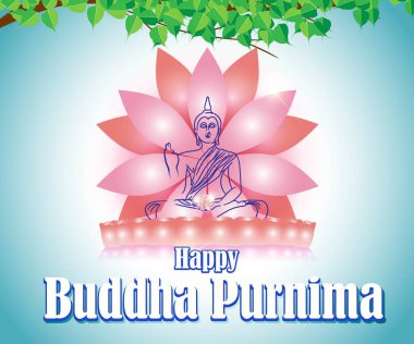 Buddha Jayanti 'nin Hint festivali Buda Jayanti, vektör illüstrasyonu anlamına gelir
