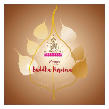 Buddha Jayanti 'nin Hint festivali Buda Jayanti, vektör illüstrasyonu anlamına gelir