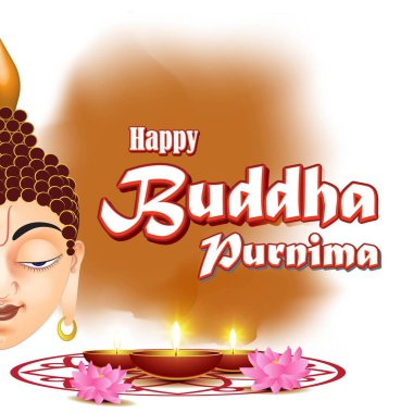 Buddha Jayanti 'nin Hint festivali Buda Jayanti, vektör illüstrasyonu anlamına gelir