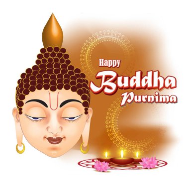 Buddha Jayanti 'nin Hint festivali Buda Jayanti, vektör illüstrasyonu anlamına gelir