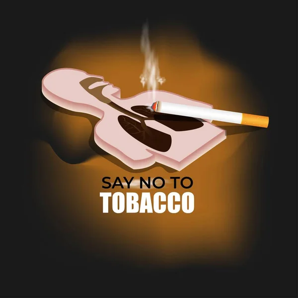 Illustrazione Dire Fumo Concetto Mondo Tabacco Giorno — Vettoriale Stock