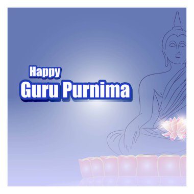 Guru Purnima konsept pankartın vektör illüstrasyonu, öğrencinin manevi öğretmene olan minnettarlığını dile getirmesi.