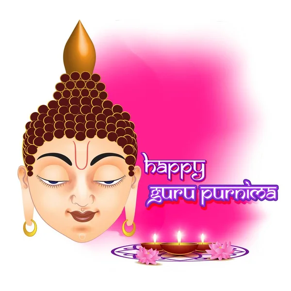 Guru Purnima konsept pankartın vektör illüstrasyonu, öğrencinin manevi öğretmene olan minnettarlığını dile getirmesi.