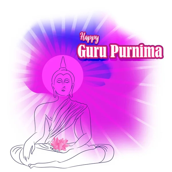 Векторна Ілюстрація Концепту Гуру Пурніма Студент Висловлює Вдячність Духовному Вчителю — стоковий вектор