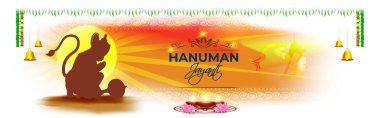 Hindu tanrısı Hanuman 'ın silahı Gada ile Hanuman Jayanti' nin vektör illüstrasyonu..