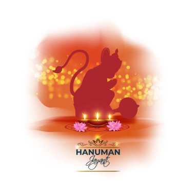 Hindu tanrısı Hanuman 'ın silahı Gada ile Hanuman Jayanti' nin vektör illüstrasyonu..