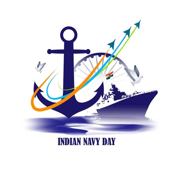 Vector Illustratie Concept Van Indian Navy Day Viering December — Stockvector