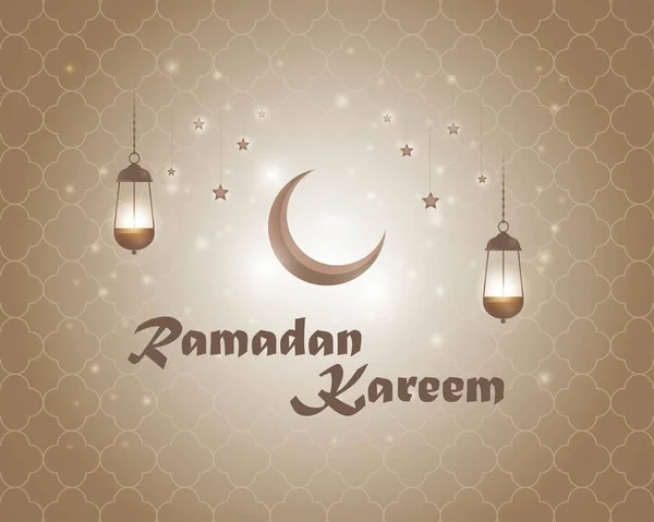 Vektor Ilustrasi Salam Untuk Bulan Suci Ramadan Kareem - Stok Vektor