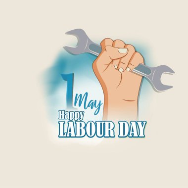 Mutlu Çalışma Günü için vektör illüstrasyonu - 1 Mayıs