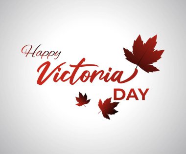 Kanada 'daki Mutlu Victoria Günü' nün vektör illüstrasyon konsepti.