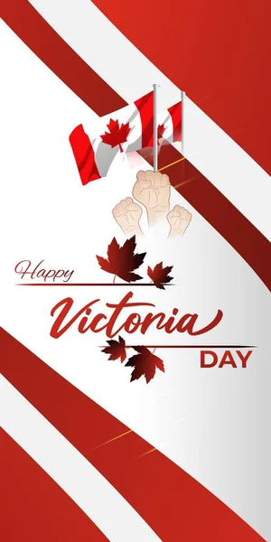 Vector Illustration Concept Greeting Happy Victoria Day Canada — Stock Vector