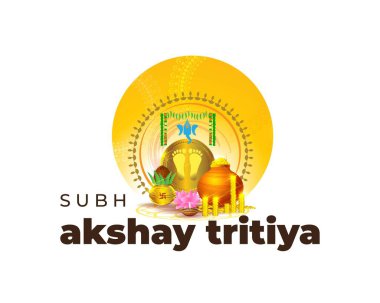 TEXT AKSHAYA TRITIYA 'NIN İNSANLARI İÇİN VECTOR ILLUSTRASYONU AKSHAYA TRITİYA' NIN