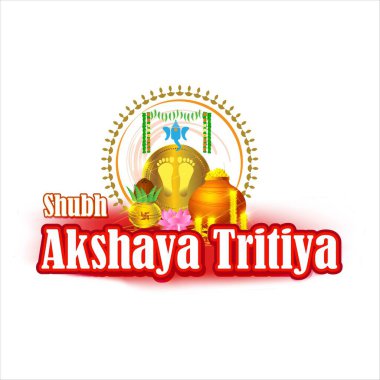 TEXT AKSHAYA TRITIYA 'NIN İNSANLARI İÇİN VECTOR ILLUSTRASYONU AKSHAYA TRITİYA' NIN