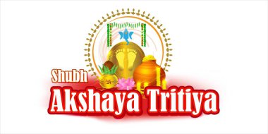 TEXT AKSHAYA TRITIYA 'NIN İNSANLARI İÇİN VECTOR ILLUSTRASYONU AKSHAYA TRITİYA' NIN