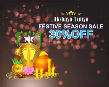 TEXT AKSHAYA TRITIYA 'NIN İNSANLARI İÇİN VECTOR ILLUSTRASYONU AKSHAYA TRITİYA' NIN