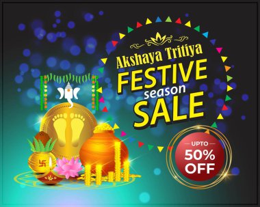 TEXT AKSHAYA TRITIYA 'NIN İNSANLARI İÇİN VECTOR ILLUSTRASYONU AKSHAYA TRITİYA' NIN