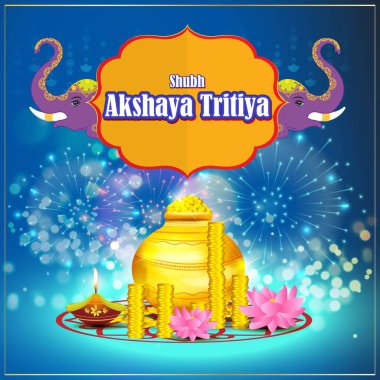 TEXT AKSHAYA TRITIYA 'NIN İNSANLARI İÇİN VECTOR ILLUSTRASYONU AKSHAYA TRITİYA' NIN