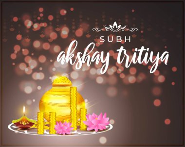 TEXT AKSHAYA TRITIYA 'NIN İNSANLARI İÇİN VECTOR ILLUSTRASYONU AKSHAYA TRITİYA' NIN