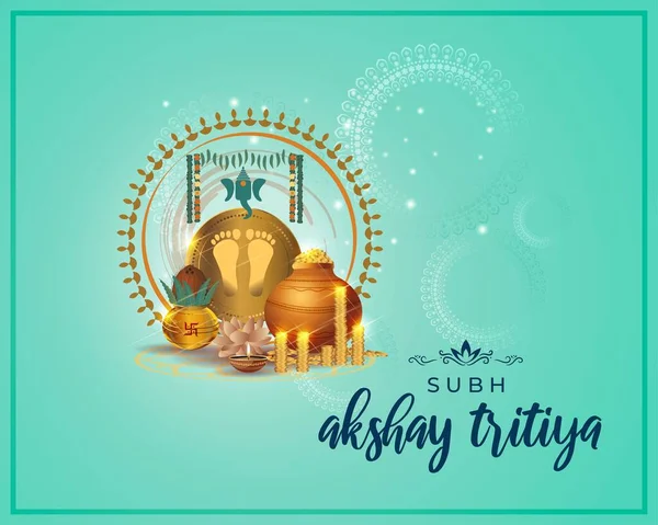 TEXT AKSHAYA TRITIYA 'NIN İNSANLARI İÇİN VECTOR ILLUSTRASYONU AKSHAYA TRITİYA' NIN
