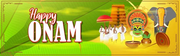 Vector Illustration Offer Banner Greeting Für Indian Festival Onam Bedeutet — Stockvektor