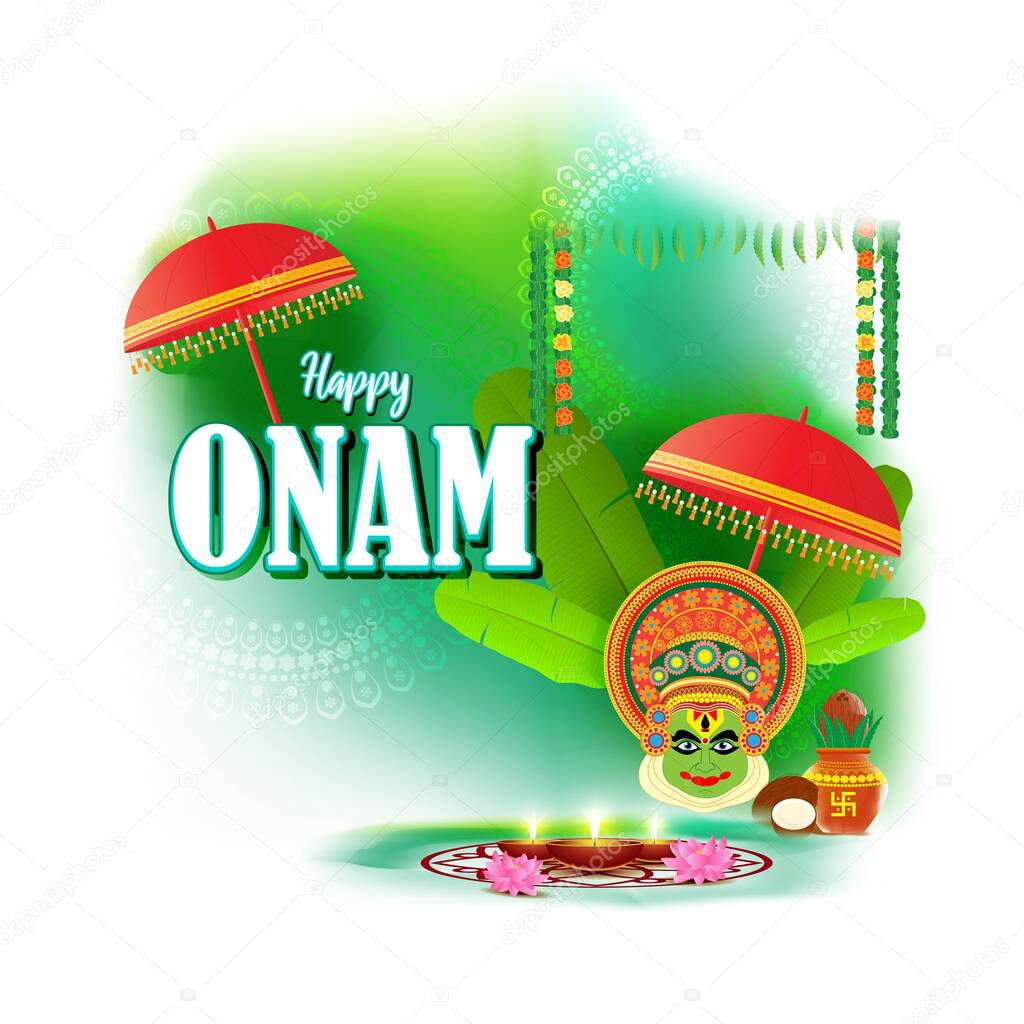 VECTOR ILLUSTRATION OF OFFER BANNER , GREETING FOR INDIAN FESTIVAL ONAM MEANS ONAM. FESTIVE BACKGROUND CONCEPT