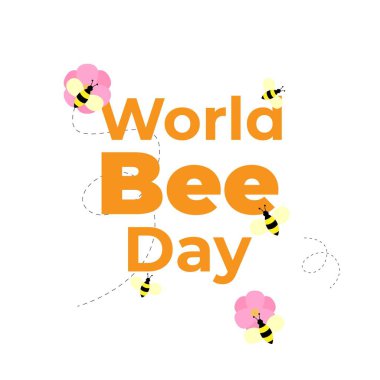 Dünya Arı Günü kutlamalarının vektör illüstrasyon konsepti. 20 Mayıs.