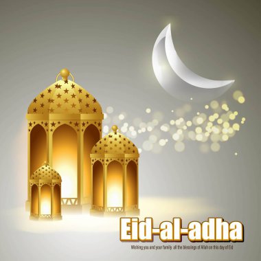 Kurban Bayramı 'nın vektör illüstrasyon konsepti, Bakra Bayramı olarak da bilinir. Maske takın, dikkatli olun..