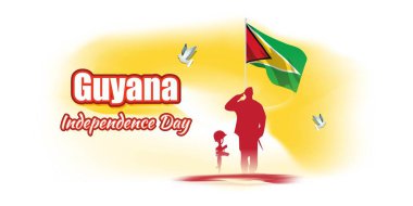 Bağımsızlık Günü için vektör illüstrasyonu - Guyana.