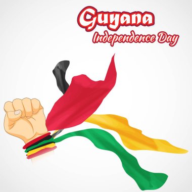 Bağımsızlık Günü için vektör illüstrasyonu - Guyana.