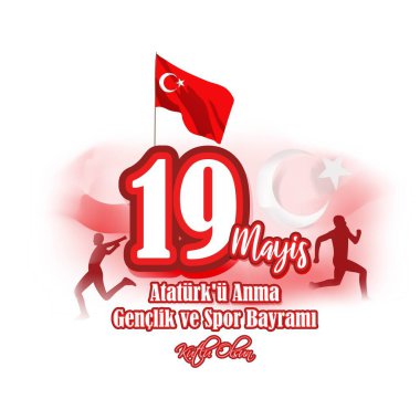 19 Mayıs 'ta Atatrk, Gençlik ve Spor Günü' nü Anma Konsepti.