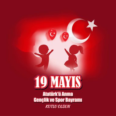 19 Mayıs 'ta Atatrk, Gençlik ve Spor Günü' nü Anma Konsepti.