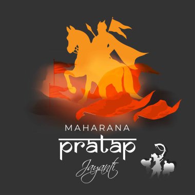 Maharana Pratap Jayanti 'nin vektör illüstrasyon kavramı.
