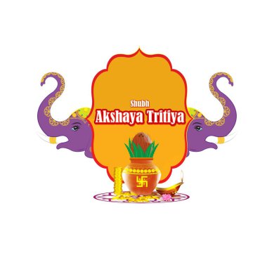 TEXT AKSHAYA TRITIYA 'NIN İNSANLARI İÇİN VECTOR ILLUSTRASYONU AKSHAYA TRITİYA' NIN