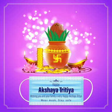 TEXT AKSHAYA TRITIYA 'NIN İNSANLARI İÇİN VECTOR ILLUSTRASYONU AKSHAYA TRITİYA' NIN