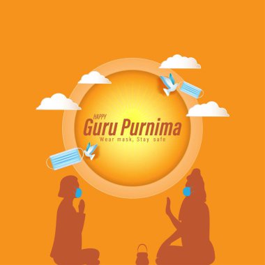 Hint festivali Guru Purnima için Vektör illüstrasyonu;