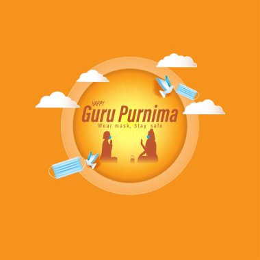 Hint festivali Guru Purnima için Vektör illüstrasyonu;