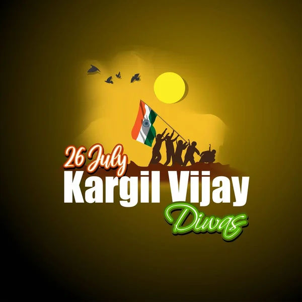 Vector Illustration July Vijay Kargil Diwas Means July Kargil Indian — Stock Vector