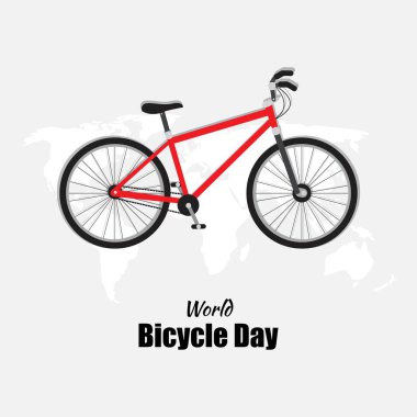 Dünya Bisiklet Günü için vektör illüstrasyonu;