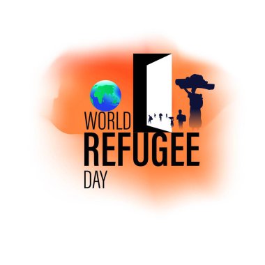 Dünya mülteci günü için vektör illüstrasyonu 20 Haziran