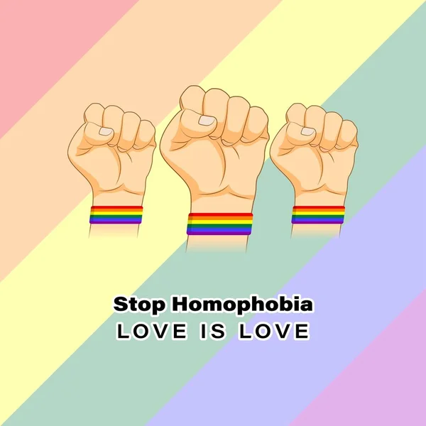 Vektor Illustration För Internationell Dag Mot Homofobi Transphobi Och Bifobi — Stock vektor