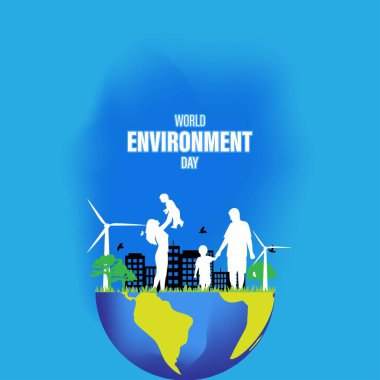 Dünya çevresi için vektör illüstrasyonu- 5 Haziran