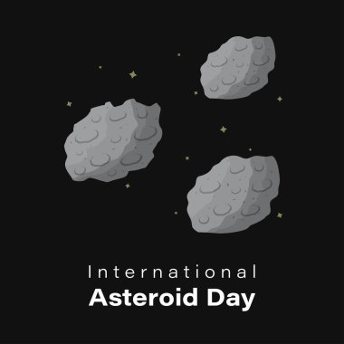 vector illustration for international asteroid day. clipart