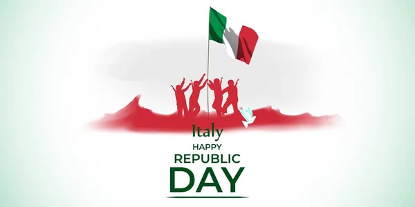 Illustration Vectorielle Pour Heureux Jour République Italie — Image vectorielle
